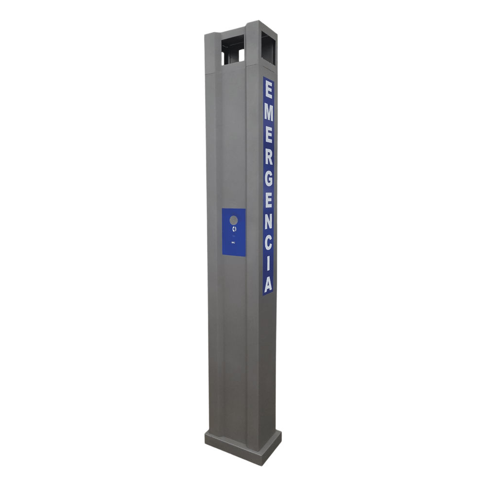 Torre de alerta / Acero / 2.5 m (8.2 ft) / Pintura electrostática gris / Compatible Fanvil I12-N-01P
