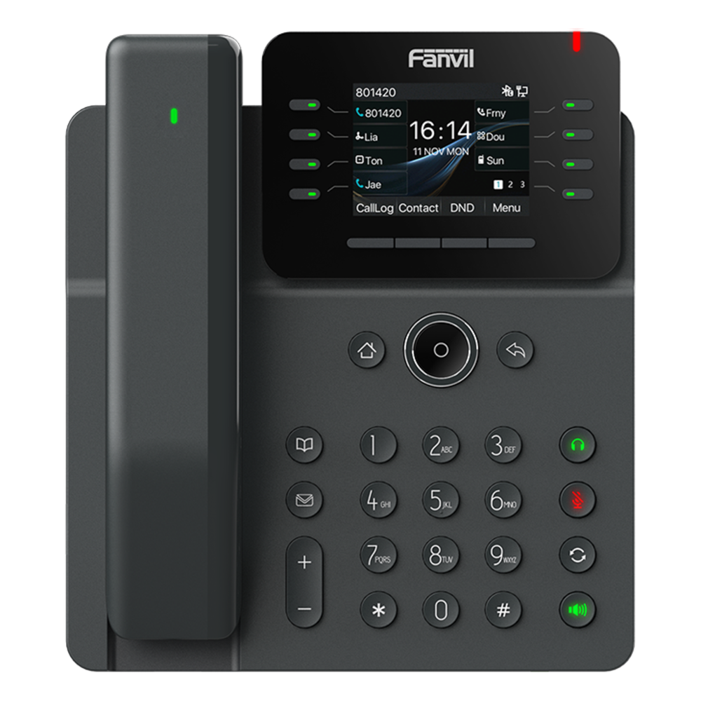 Teléfono IP / Handset Inalámbrico Bluetooth / 12 Líneas SIP / Pantalla IPS Táctil 2.8" HD / Conferencia 6 Vías / Puertos Gigabit / PoE 802.3af