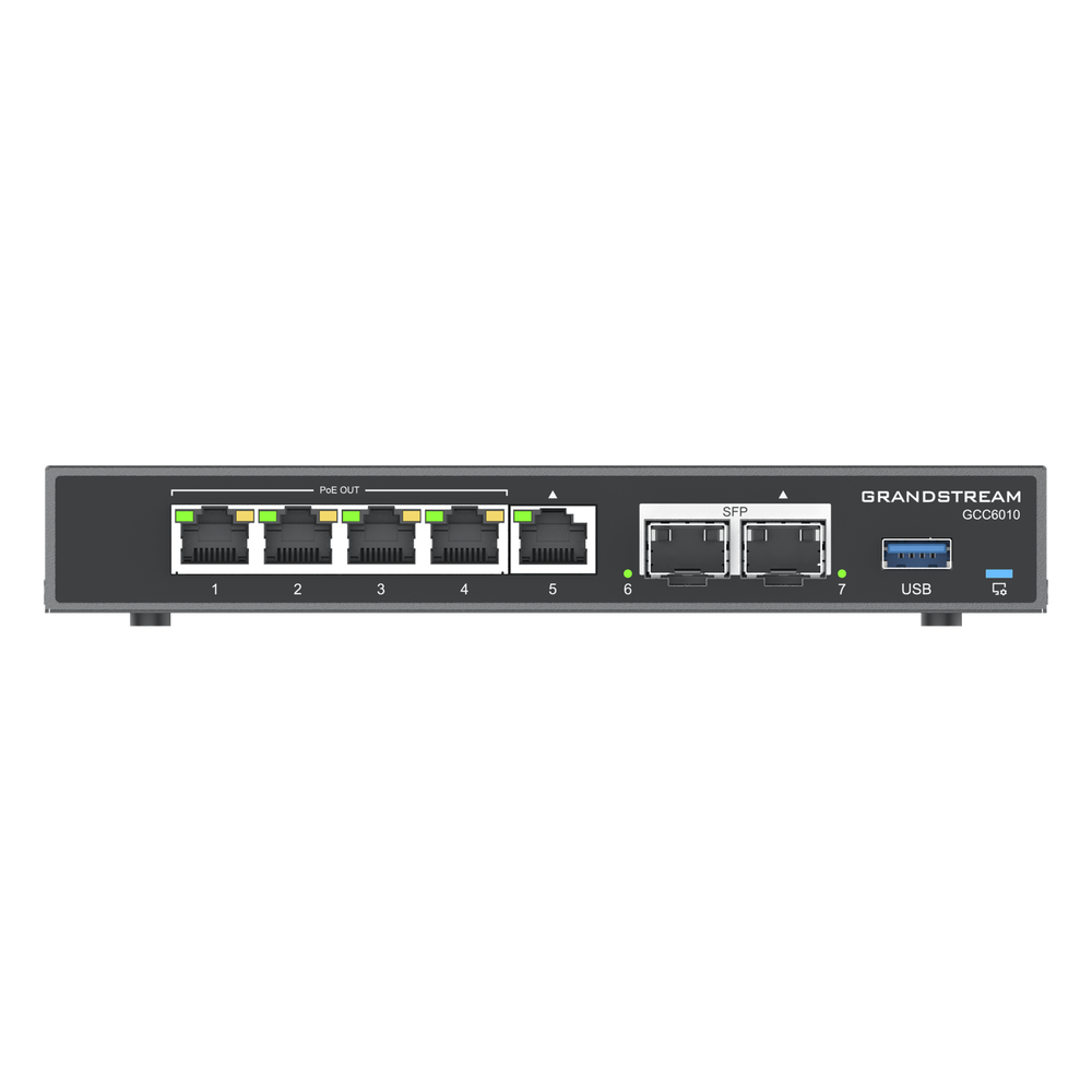 4 en 1: Firewall Nueva Generación, Router, IP PBX (24 usuarios / 8 llamadas), Switch Gigabit de 5 Puertos (4 PoE) y 2 Puertos SFP 2.5 Gigabit / Todos los puertos son configurables WAN/LAN, máximo 3 x WAN