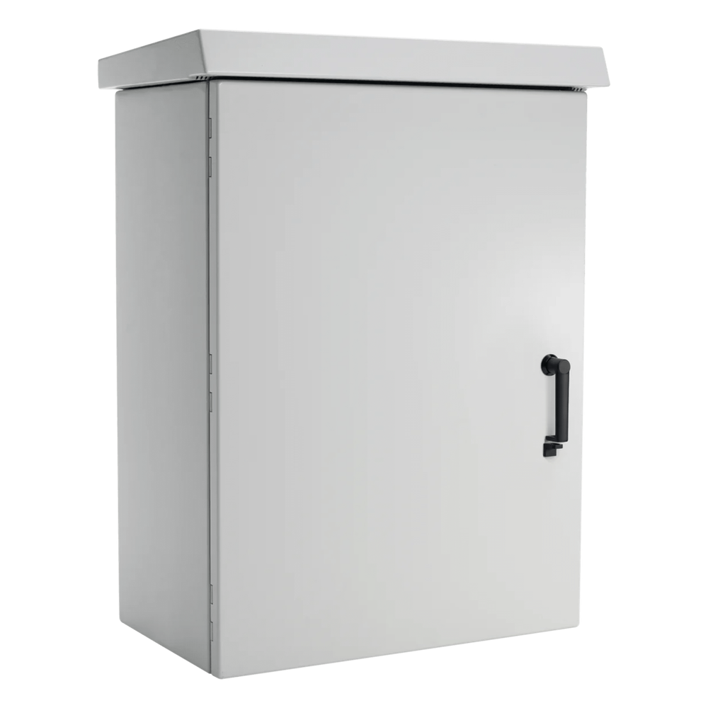 Gabinete Para Exterior OSP ComLine de 12 UR, 600 mm de Ancho, 500 mm de Profundidad De Aluminio, Color Gris Claro Con Protección NEMA 4/12/4X/3/3R; IP66