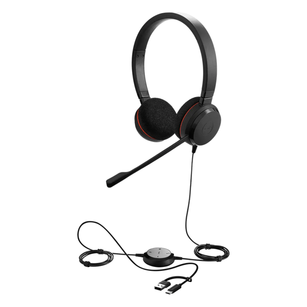 Headset Profesional con Cable / Cancelación de Ruido Avanzada / USB-C y USB-A / Certificación UC y Microsoft Teams / Altavoces 28 mm / Plug-and-Play