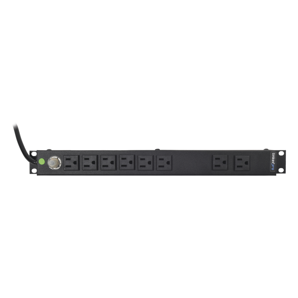 PDU Horizontal / 8 Contactos NEMA 5-15R / 120Vca / 15A / Rack 19" 1U / Cable 2.5 m (8.2 ft)