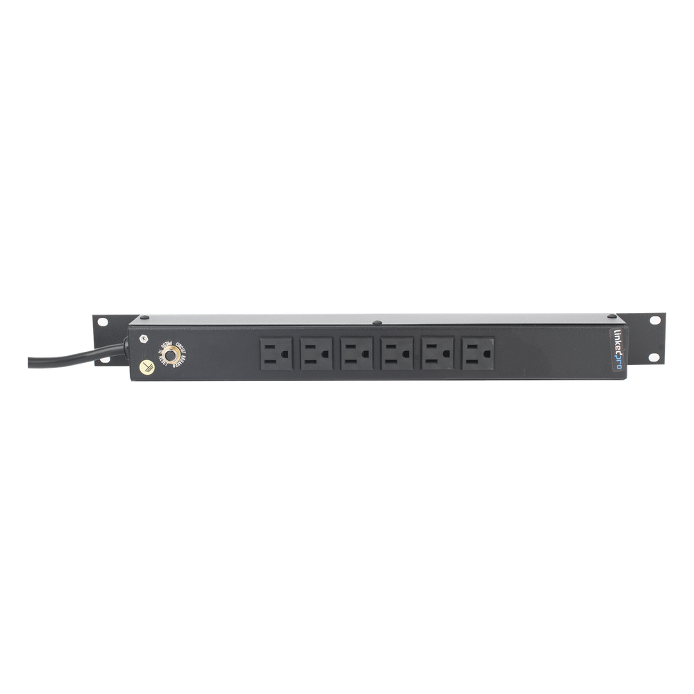 PDU Horizontal / 6 Contactos NEMA 5-15R / 15A / 120Vca / Rack 19" / 1U / Cable 2.5 m (8.2 ft)