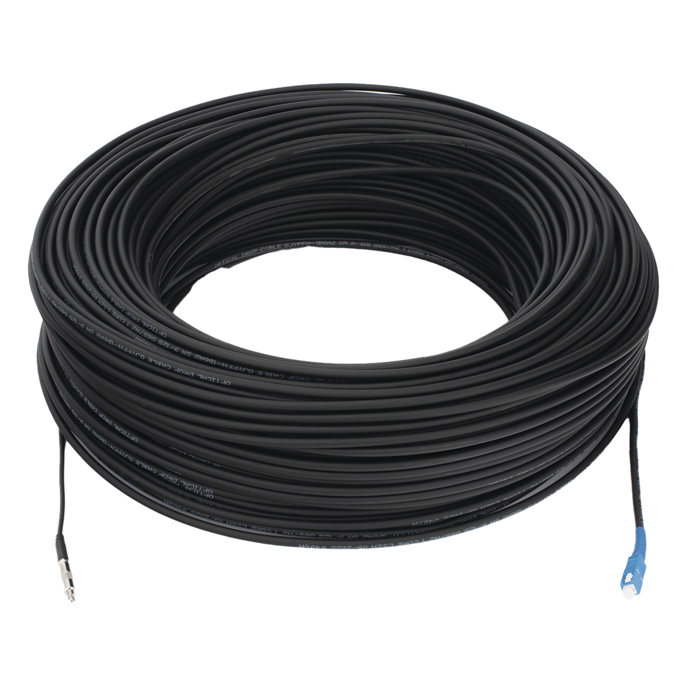 Cable de Fibra Óptica Drop / G.657A2 Monomodo / SC/UPC-SC/UPC / 150 m (492.13 ft) / Autosoportado / LS0H / Exterior
