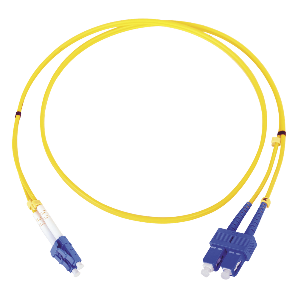 Jumper de Fibra Óptica / Monomodo 9/125 / LC/SC Duplex / 1 Metro (3.28 Pies) / ITU-T G.652.D