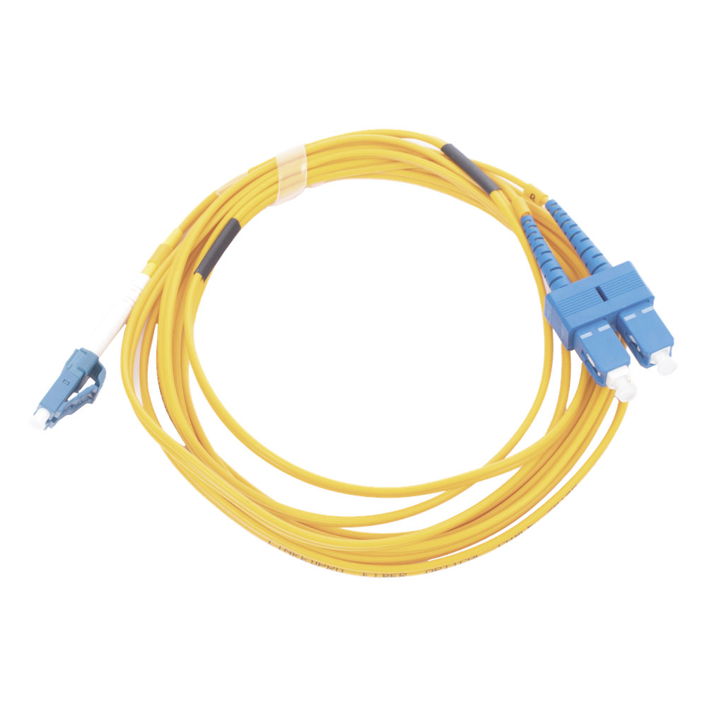 Jumper de Fibra Óptica / Monomodo 9/125 / LC/UPC-SC/UPC / Dúplex / PVC 2.0 mm / 3 m (9.84 ft) / Amarillo