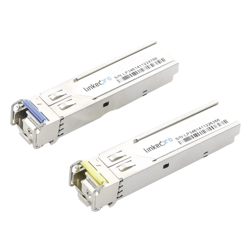 Transceptores Ópticos Industriales Bidireccionales SFP+ (Mini-Gbic) / Monomodo 1270 & 1330 nm / 10 Gbps / 10GBASE / Conector LC/UPC Simplex / DDM / Hasta 5 km / 2 Piezas