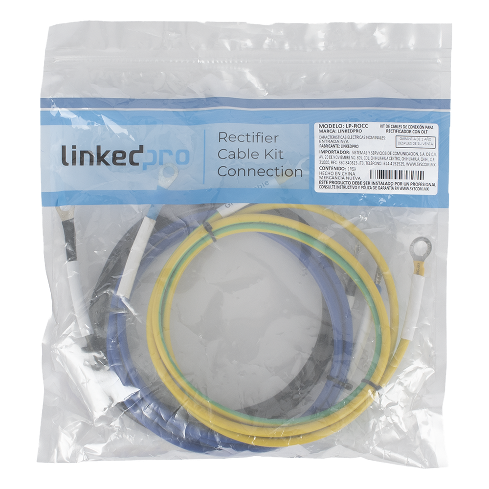 Kit de Cables de Conexión para Rectificador / 48 VDC / 1.5 m (4.9 ft) / Cobre / Modular
