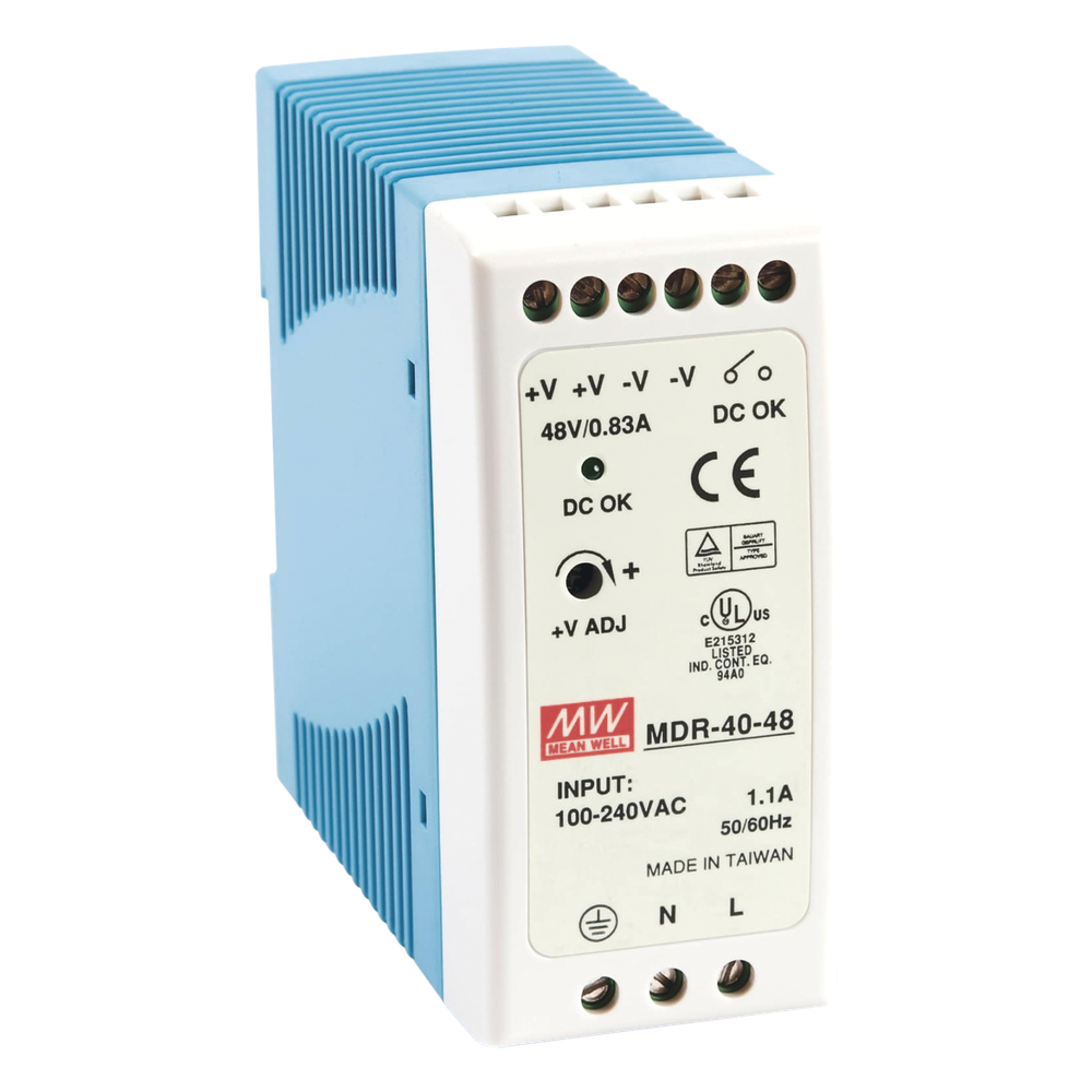 Fuente de poder Industrial / Riel DIN / 48 VCC / 40 W / 85-264 VCA / 1.31 x 2.95 x 3.94 pulg