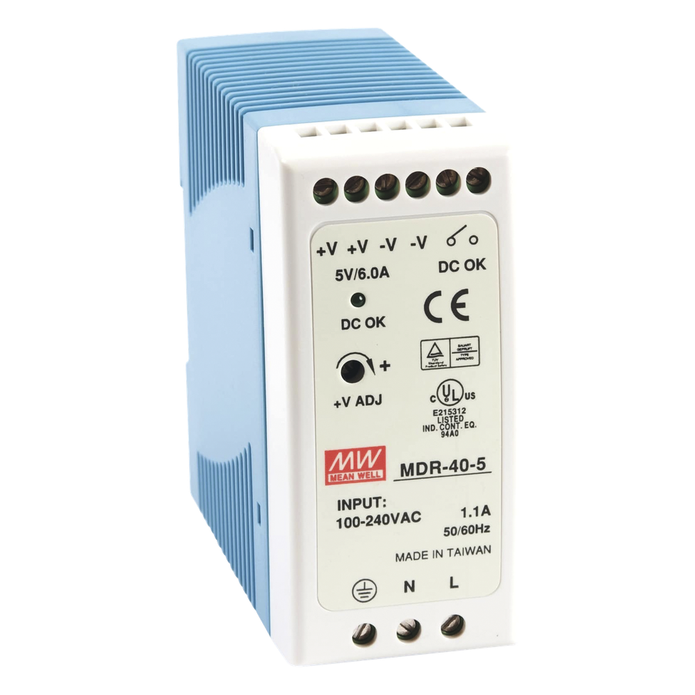 Fuente de Poder Industrial / Riel DIN / 5VCC 40W / Entrada Universal 85-264VAC / 1.31 x 3.54 x 3.94 in