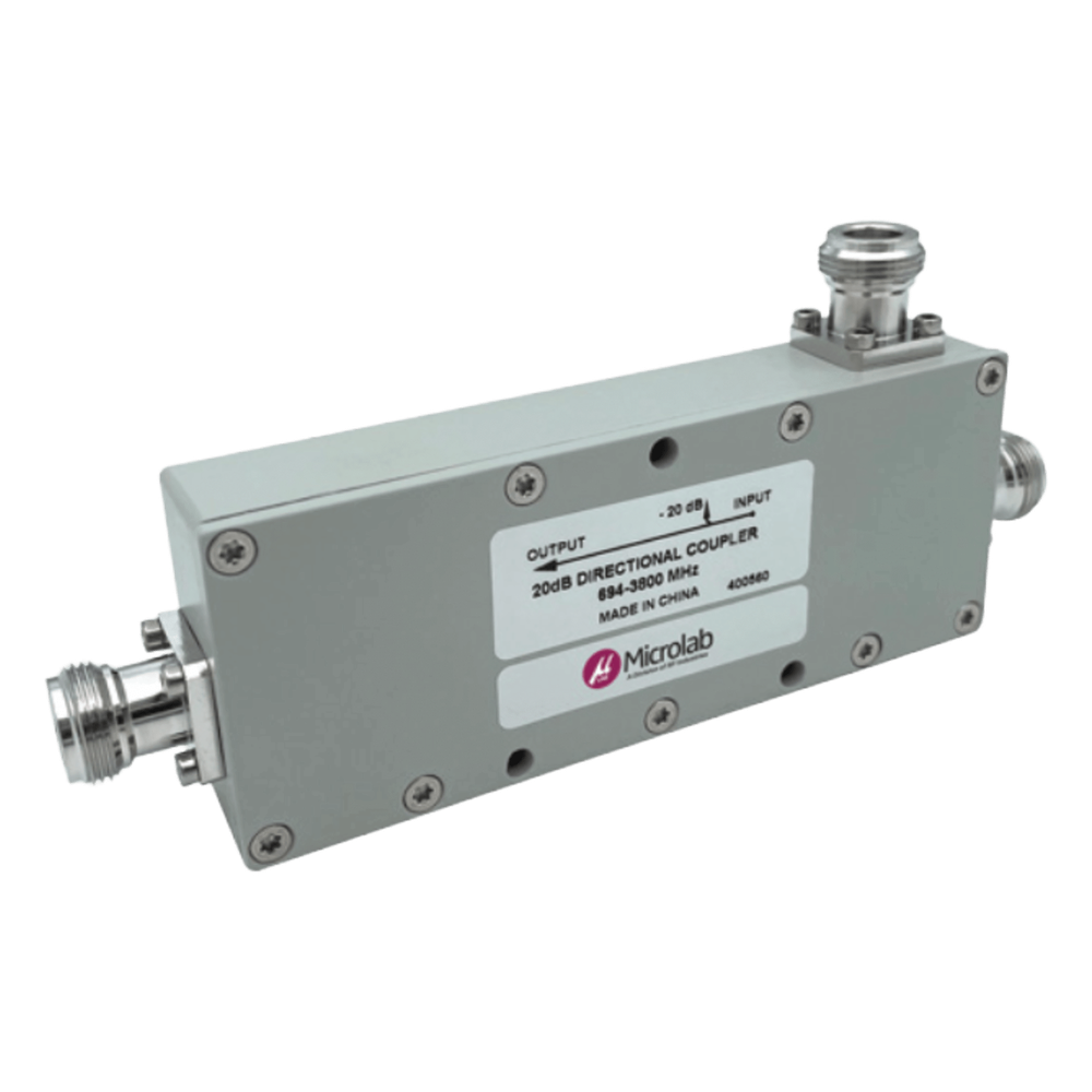 Acoplador Direccional / 694-3800 MHz / 300W / N hembra / 6dB / PIM < -155 dBc / IP65 / Bajo Pérdida