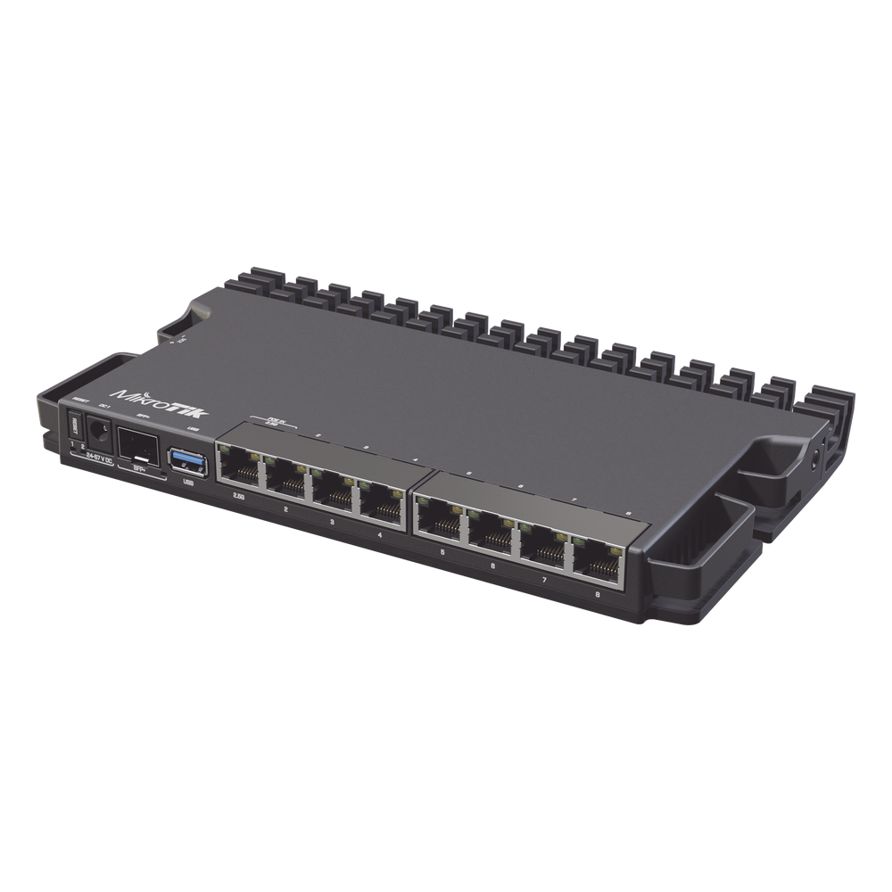 Router / CPU 4 Núcleos ARM 1.4 GHz / 9 Puertos / 7 Gigabit + 1 2.5G + 1 SFP+ 10G / Switch Marvell 10 Gbps / Refrigeración Pasiva / Triple Alimentación
