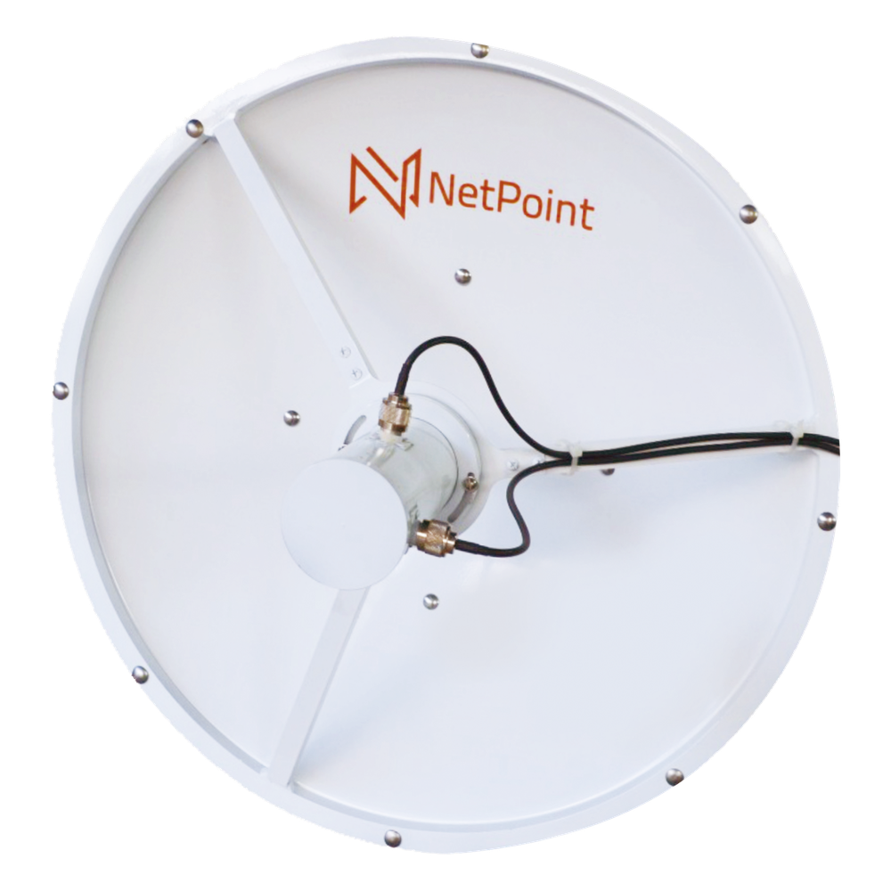 Antena parabólica blindada / 4 ft (1.2 m) / 3.3-3.9 GHz / 35 dBi / Polarización dual / N-hembra