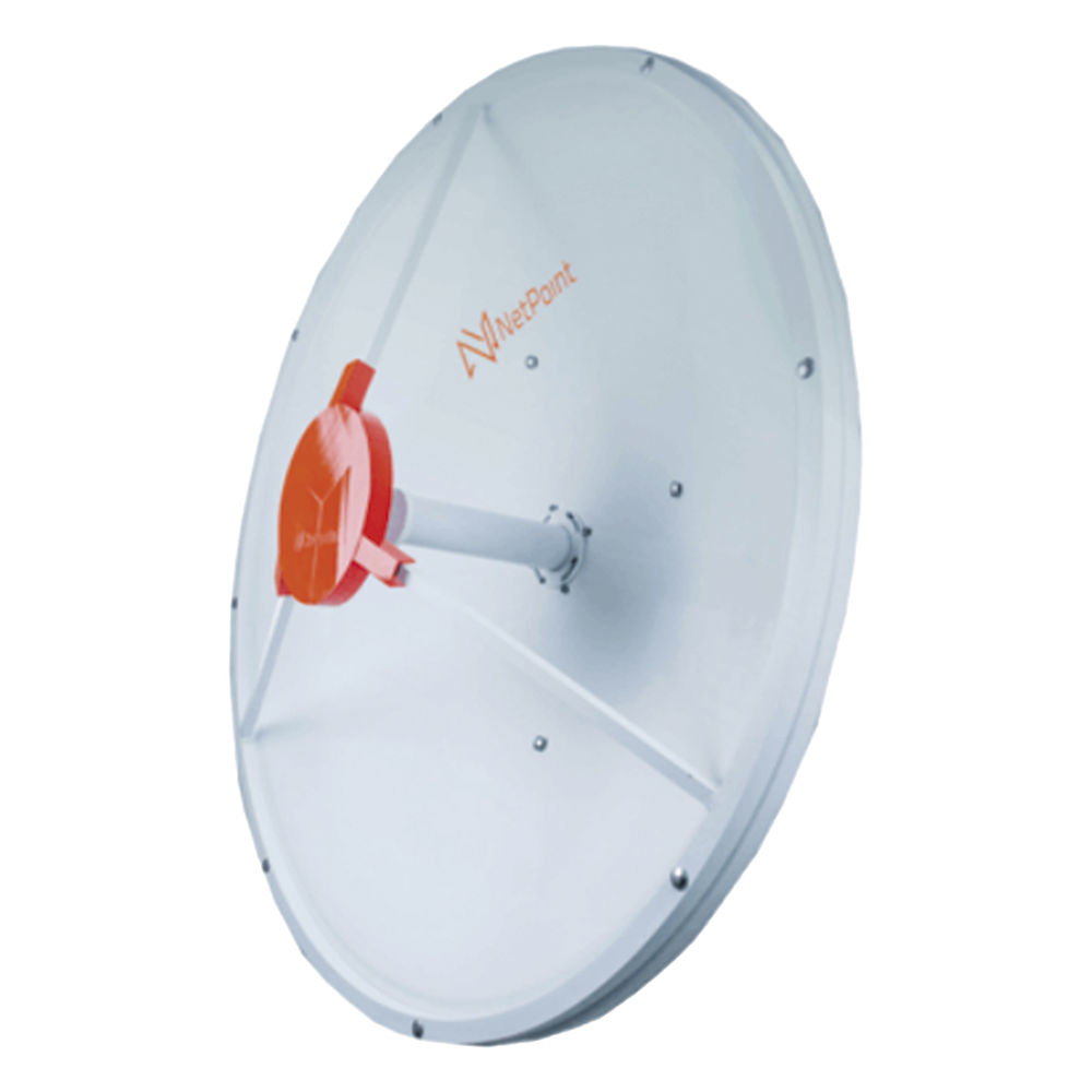 Antena parabólica profunda blindada / 3 ft (0.9 m) / 4.5-5.5 GHz / 34 dBi / SLANT 45° y 90° / Alcance 60 km / N-hembra