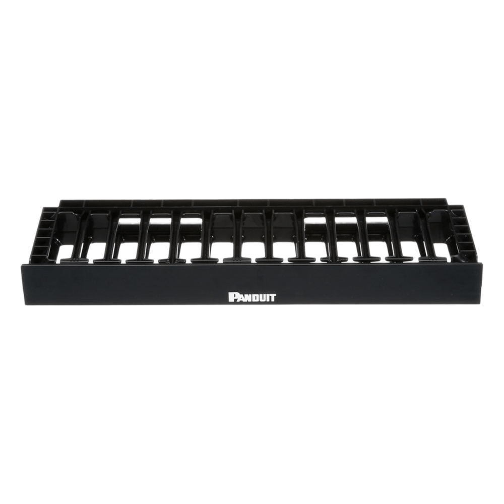 Organizador de Cables Horizontal / Alta Densidad / 1UR / 19in / Frontal Único / ABS