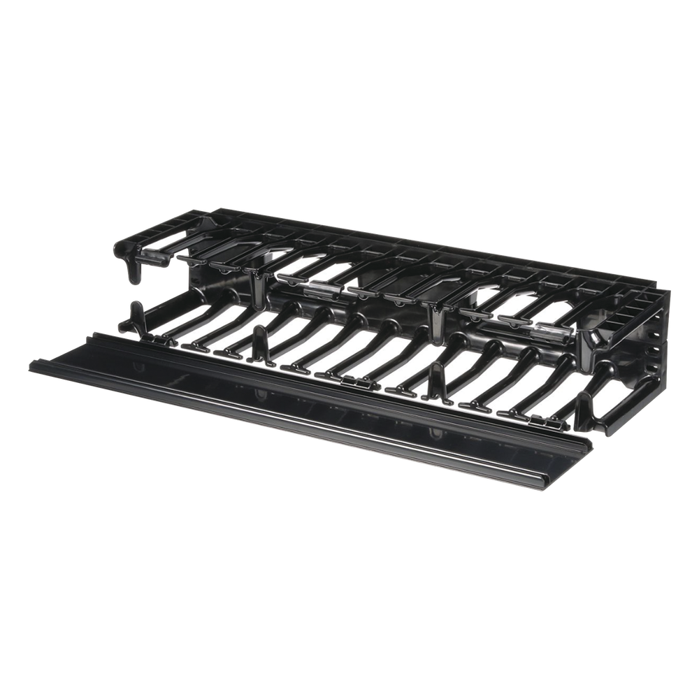 Organizador de Cables Horizontal / Alta Densidad / 19in / 2UR / Frontal Único / ABS con Radio de Curvatura