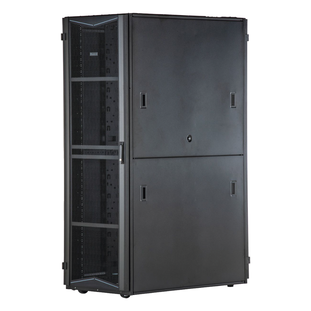 Gabinete FlexFusion para Centros de Datos, 42 UR, 800 mm de Ancho, 1070 mm de Profundidad, Fabricado en Acero, Color Negro
