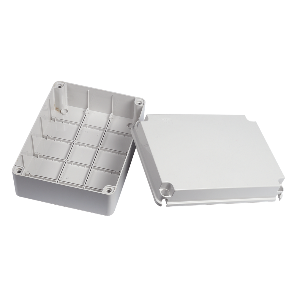 Gabinete de Plástico IP55 / 190 x 240 x 95 mm / Protección EMI y Antiestática / -40 a 120°C / Aplicaciones Solares y Telecomunicaciones
