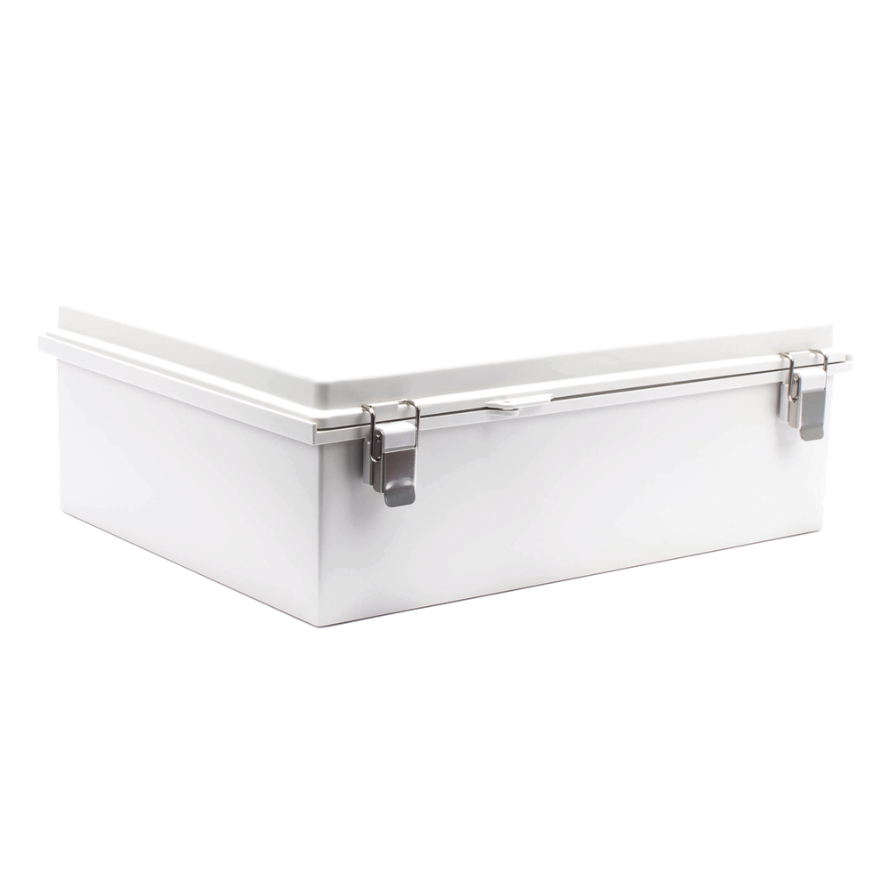 Gabinete de Protección IP66 / ABS 350 x 465 x 160 mm / Cierre con Broche Inoxidable / Opción Candado / Compatible Ventilación 60x60 mm