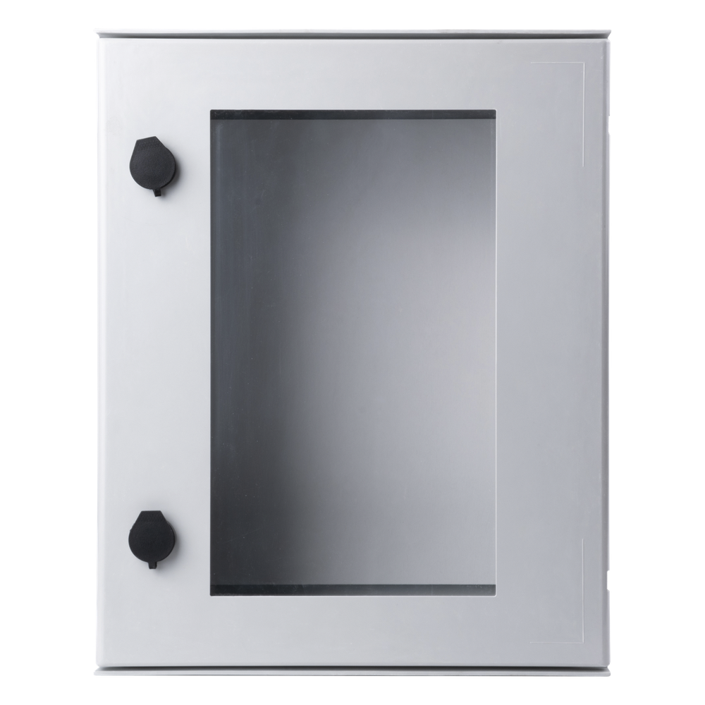 Gabinete de Poliéster IP65 / Puerta Transparente / 400 x 500 x 200 mm / Carga 30 kg / Placa Trasera Incluida / Uso en Intemperie