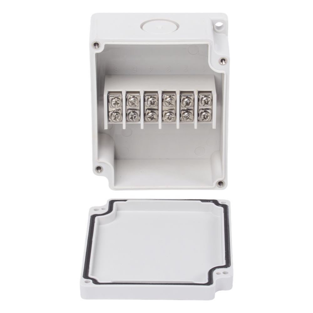 Caja de Interconexión / 6 Terminales / IP65 / 110 VCA / 12-24 VCC / 91 x 75 x 43 mm (3.58 x 2.95 x 1.69 in)