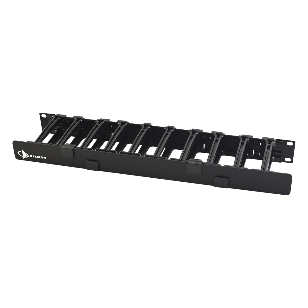 Organizador de Cable Horizontal / 19in Rack / 4in (0.33ft) Profundidad / 1UR / Puerta Doble Bisagra