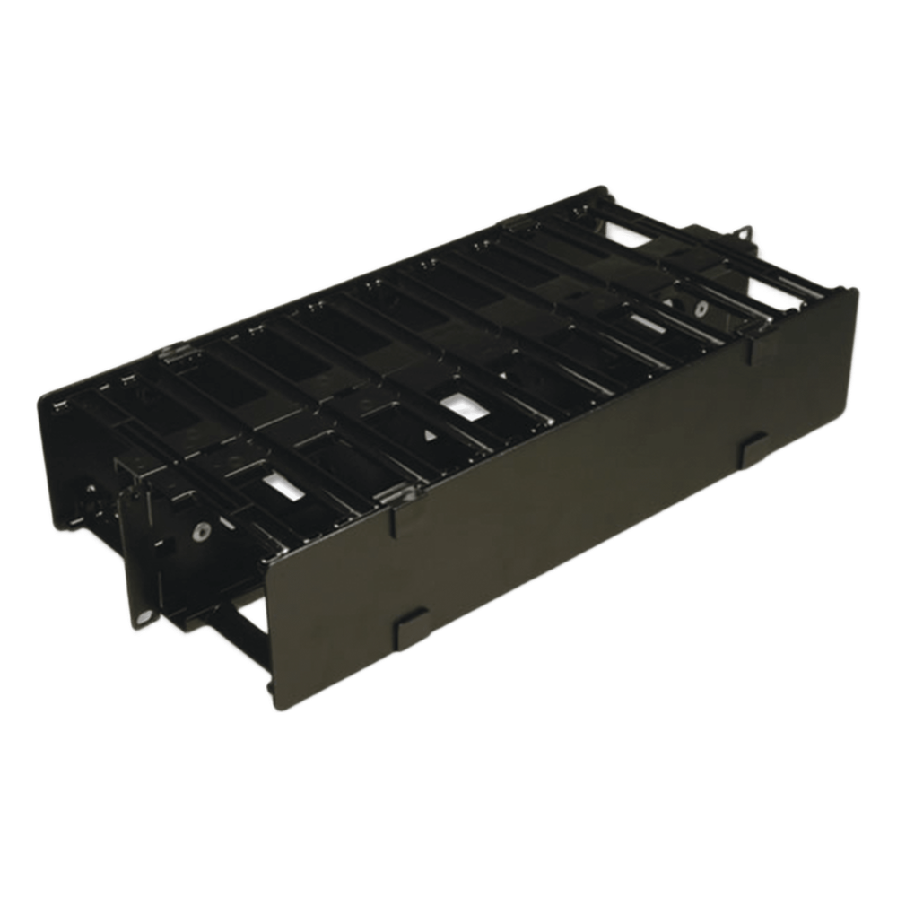 Organizador de Cable Horizontal / Doble / 19in / 4in (0.33 pies) de profundidad / 2UR / Alta Densidad