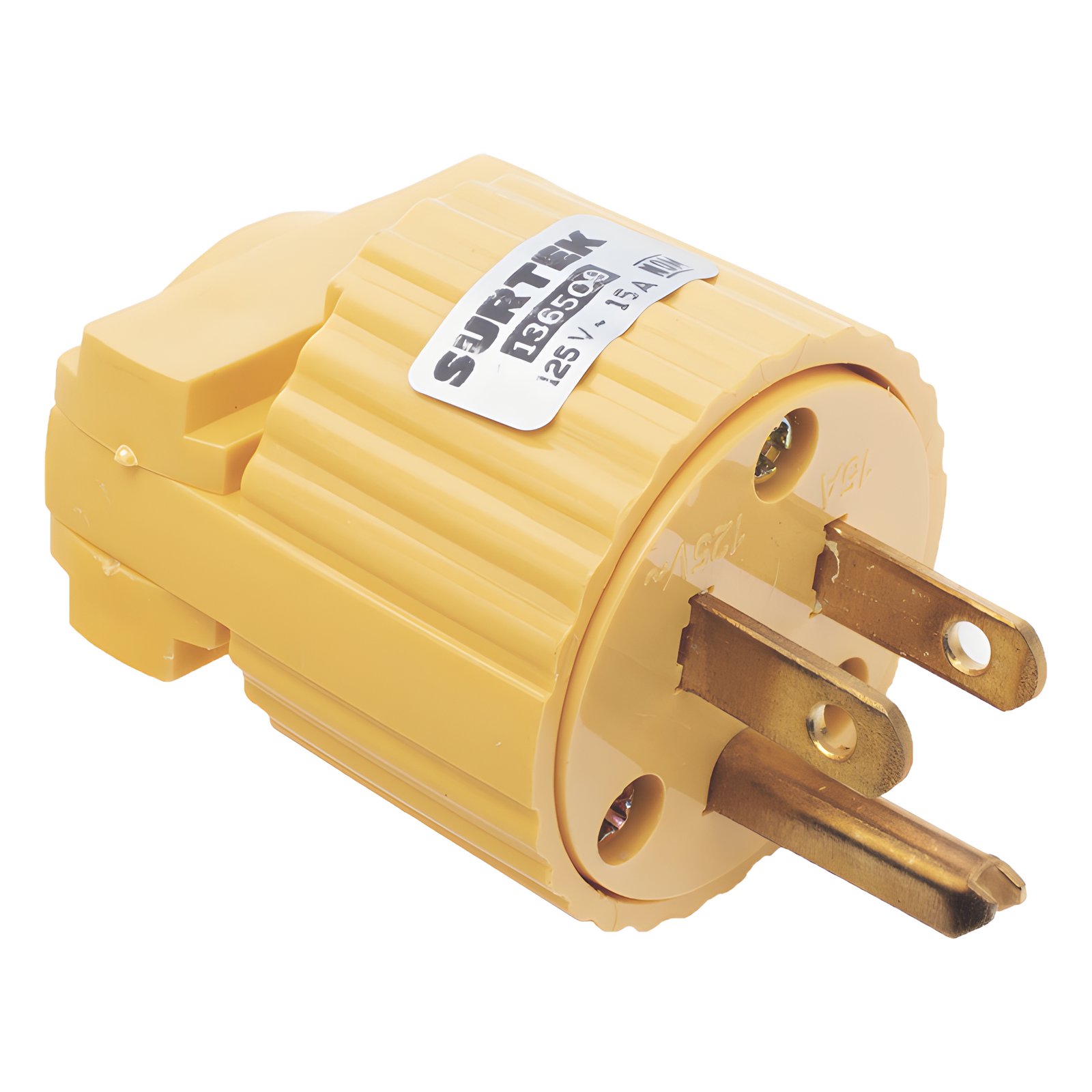 Clavija con Abrazadera Plástica Aterrizada / 127 V CA 15 A Max. / Fabricada en Plastico ABS.