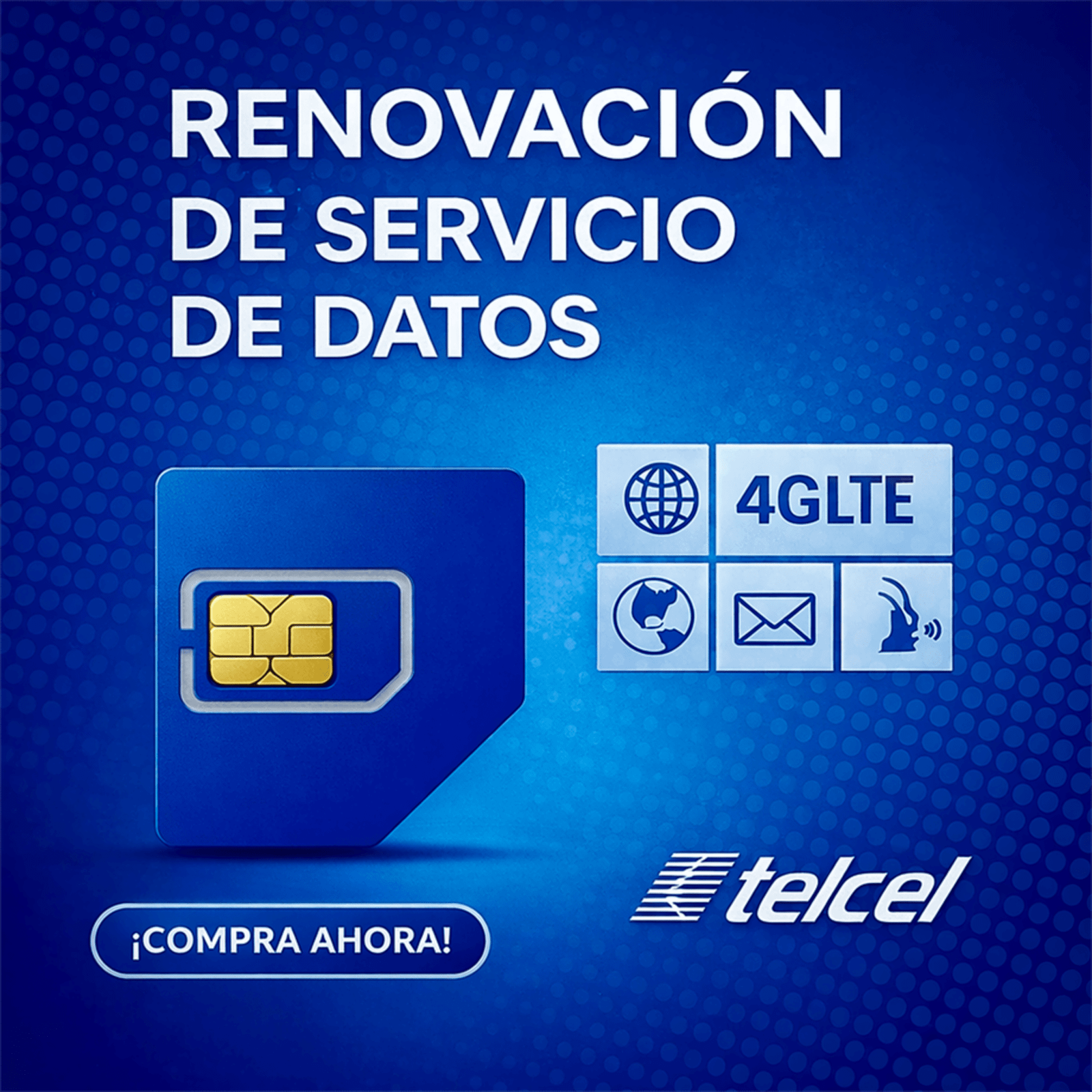 Renovación de plan anual de servicio de 6GB para SIM TELCEL