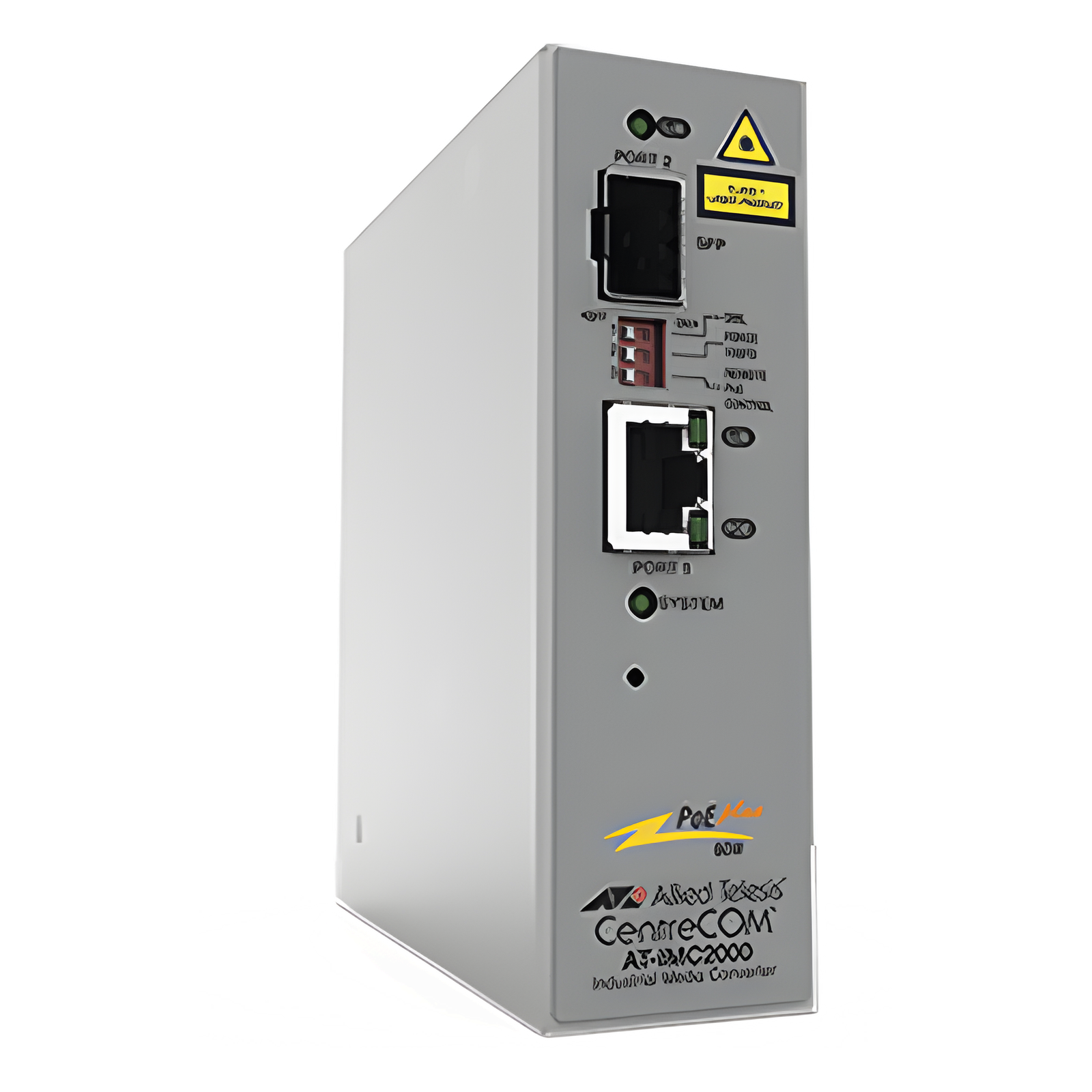 Convertidor de medios industrial PoE+ / 10/100/1000T a 100/1000X SFP / -40°C a 75°C / IP-30 / Sin ventilador / 70W PoE++