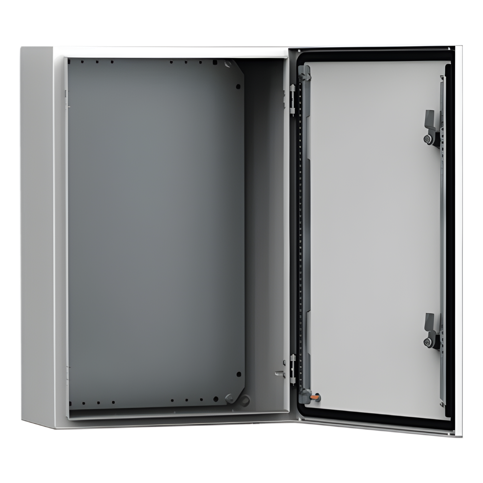 Gabinete de Uso Exterior MAS 600 x 400 x 210 mm (23.62 x 15.75 x 8.27 in) / NEMA 4/12/13 / IP66 / IK10 / Acero Dulce 1.5 mm / Platina de Montaje Incluida / Color Gris Claro