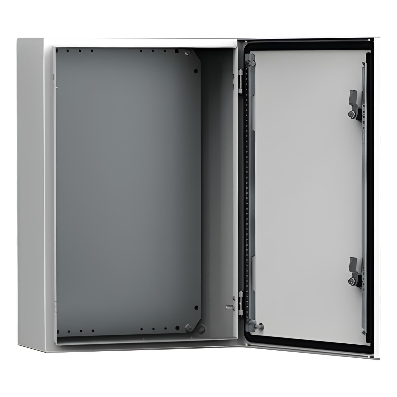 Gabinete Exterior / IP66 NEMA 4/12/13 / IK10 / 600x600x210 mm (23.6x23.6x8.3 in) / Acero 1.5 mm / Platina Montaje