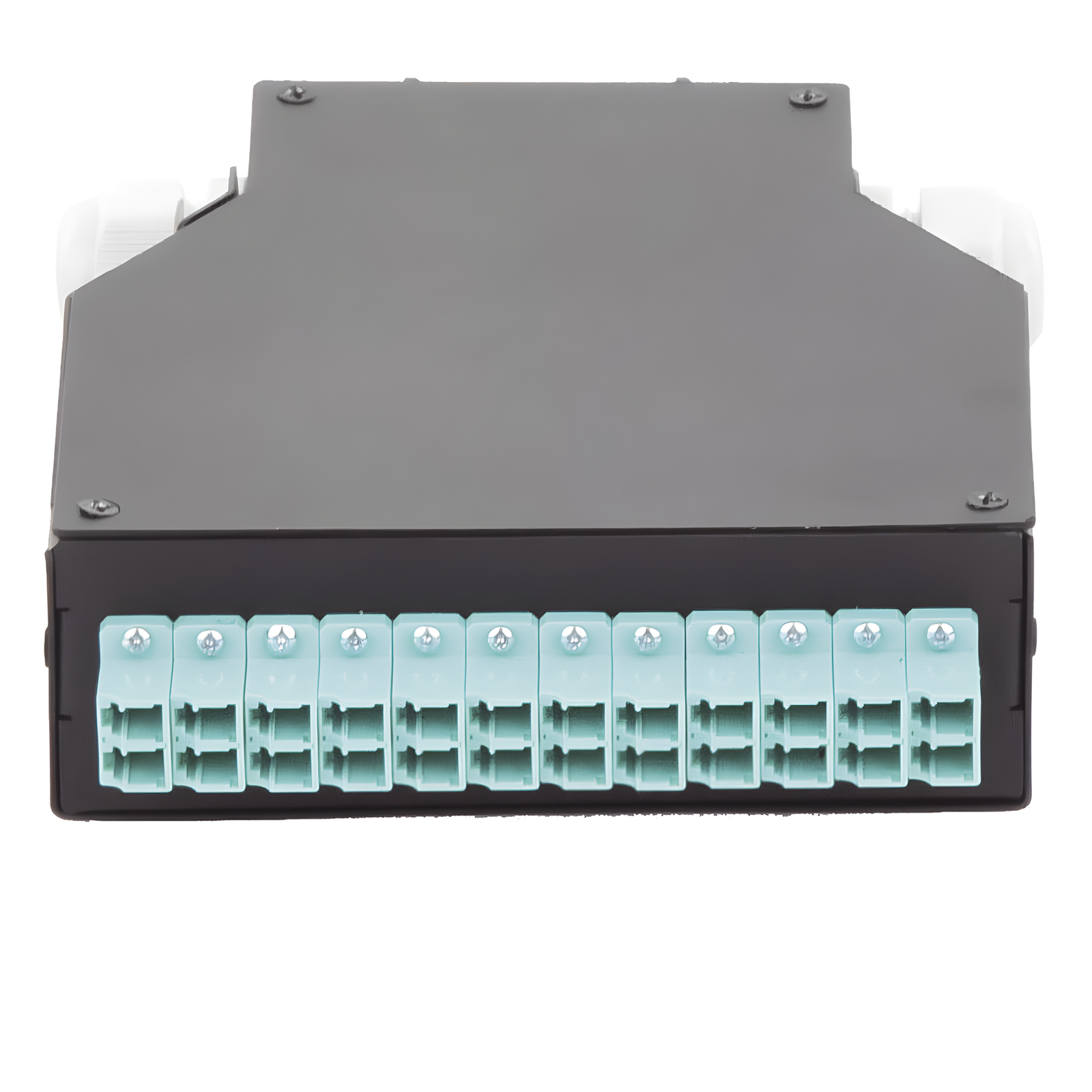 Distribuidor de Fibra Óptica para Riel Din, 12 Acopladores LC/UPC Duplex Multimodo con Charola de Empalme