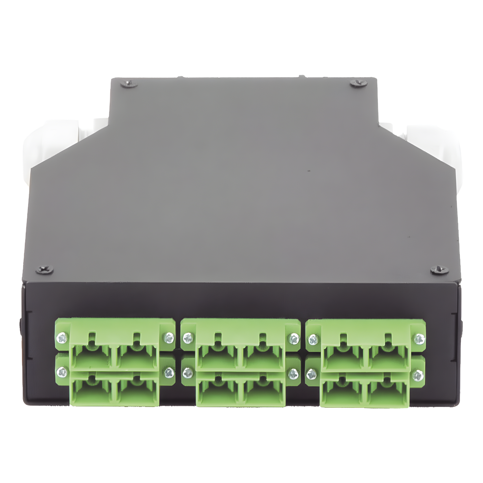 Distribuidor de Fibra Óptica para Riel Din, 6 Acopladores SC/APC Duplex Monomodo con Charola de Empalme