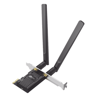 Adaptador PCIe Wi-Fi 6 / AX1800 Mbps / Doble Banda 2.4/5 GHz / Bluetooth 5.2 / MU-MIMO 2x2 / WPA3 / Antenas 2 dBi Desmontables