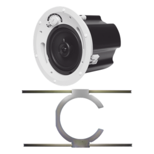 Bocina de Techo / 6.5' / 70V/100V o 8 Ohms / 60W / 88 dB / Rejilla Fantasma Sin Marco / Soporte Acero para Techos Suspendidos