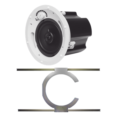 Bocina de Techo / 6.5' / 70V/100V o 8 Ohms / 60W / 88 dB / Rejilla Fantasma Sin Marco / Soporte Acero para Techos Suspendidos