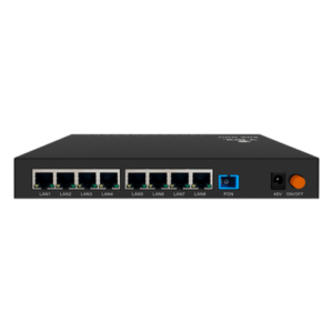 ONU Dual EPON/GPON / 8 Puertos PoE 802.3at Gigabit / 1 Puerto SC/UPC / Triple Play / Gestión OLT