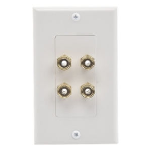 Placa de Pared para Altavoces / 2 Canales / Postes Tipo Banana / Conectores Chapados en Oro / Estilo Decora 1 Unidad / 75 x 115 mm