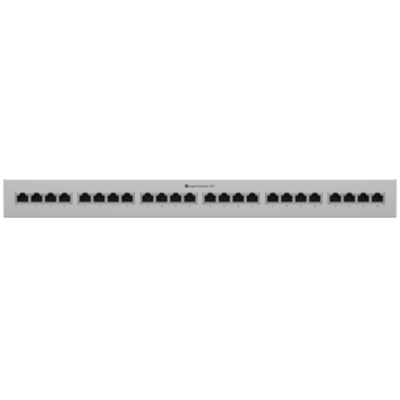 Panel de Protección Ethernet de 24 Puertos UniFi UACC-ETH-SP-Panel-24, 10 GbE con Sopoete PoE+++, 20 kA Rack 1U