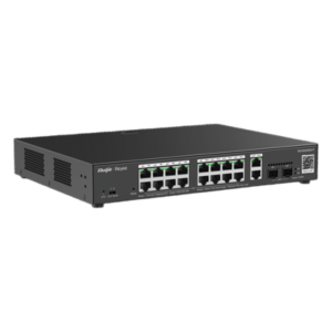 Switch PoE Administrable / 16 Puertos Gigabit PoE+ / 2 SFP 1Gb / 250W / 40 Gbps / Gestión en la Nube