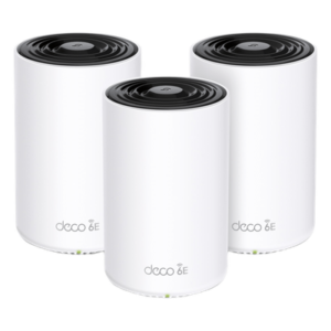 Sistema Mesh Wi-Fi 6E / Triple Banda AXE5400 / Cobertura Completa 3 Unidades / 1 Puerto 2.5G + 2 Puertos 1G / 4 Antenas MU-MIMO 2x2 / Administración App
