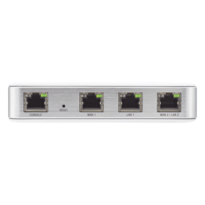 Router UniFi puertos Ethernet Gigabit, desempeño de 1 Mpps, hasta 100 dispositivos en LAN, bloqueo de tráfico por categoría, administración desde la nube