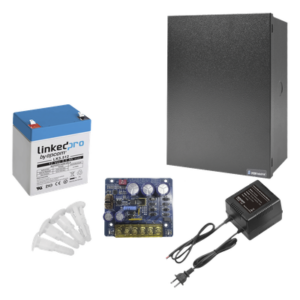 Kit Fuente de Poder con Batería de Respaldo / 12 VCC 4 A / Batería AGM 12 V 5.5 Ah / Transformador 16-24 VCA / Gabinete Interior