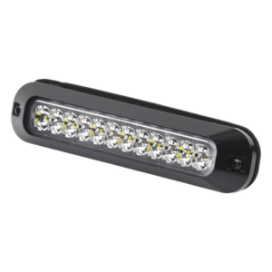 Luz Auxiliar LED / 12 LEDs Ultra Brillantes / Rojo/Blanco / 70 Patrones de Destello / 12-24 VCC / SAE J595 Clase I / 157 mm (6.2 in) x 20 mm (0.8 in) x 35 mm (1.4 in)