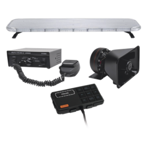 Kit de Equipamiento para Unidades de Seguridad Pública / Barra LED 132 LEDs Hyperlux / Sirena 100W / Control de Tráfico Ámbar / IP65 / SAE