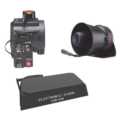 Kit de Señalización para Motocicleta / Sirena y Bocina 100W / Controlador Ergonómico / 4 Tonos / Manubrio 7/8" (22.22 mm)