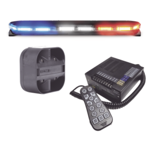 Kit de Torreta LED / 47 Pulgadas / 300 LEDs Dual Color / Perfil Bajo 1.6 Pulgadas / Sirena Inalámbrica 100W / Certificación SAE Class I