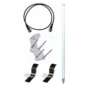 Antena LoRa Exterior Omnidireccional / 5.5 dBi / Frecuencia 860-930 MHz / IP67 / Resistencia al Viento 200 km/h / Kit de Montaje en Poste