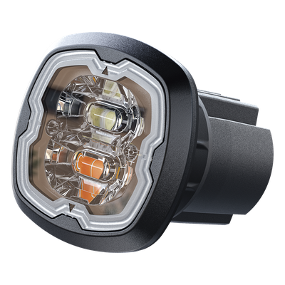 Luz de Advertencia Empotrable / 6 LED Dual Color Rojo/Azul / Homologación ECE R65 Clase I / IPX7 / SAE J595 Clase 1